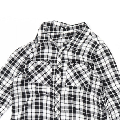 Candy Couture Girls Black Check  Basic Button-Up Size 11-12 Years