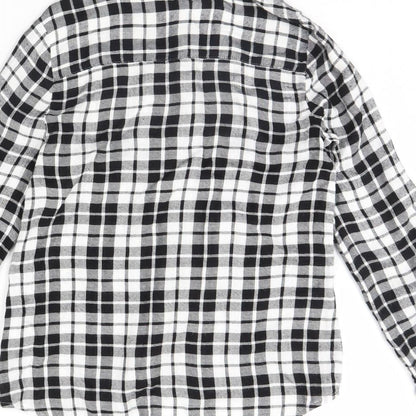 Candy Couture Girls Black Check  Basic Button-Up Size 11-12 Years