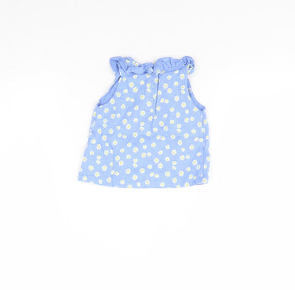 Mothercare Baby Blue Floral  Basic T-Shirt Size 3-6 Months