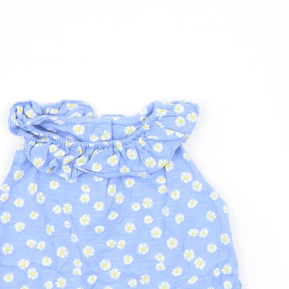 Mothercare Baby Blue Floral  Basic T-Shirt Size 3-6 Months