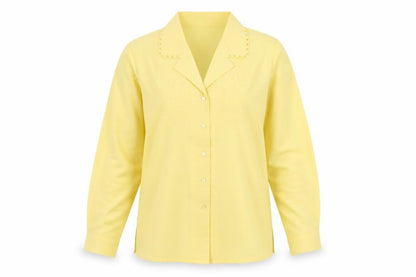 Womens UK Size 16 Damart Yellow Basic Button-Up