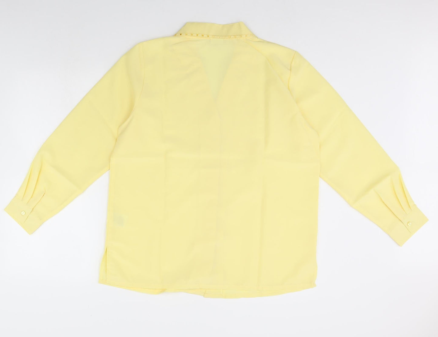 Womens UK Size 16 Damart Yellow Basic Button-Up