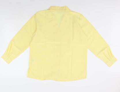 Womens UK Size 16 Damart Yellow Basic Button-Up
