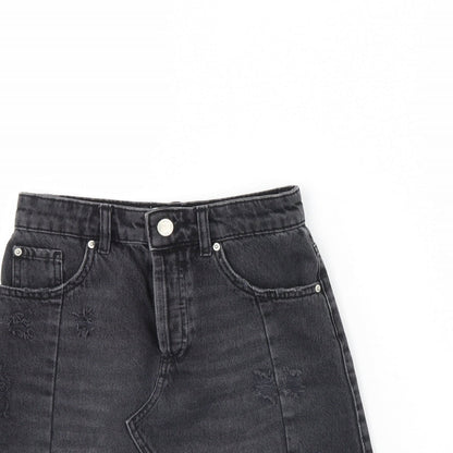 Miss Selfridge Womens Black  Denim Mini Skirt Size 6