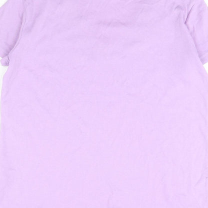 Womens UK Size L TEXT Purple Basic Blouse