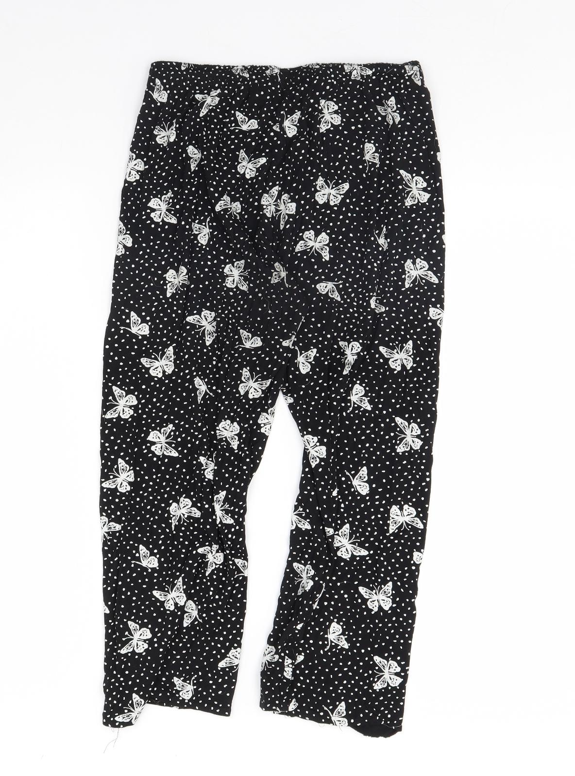 Womens UK Size M Preworn Regular Fit  Black Trousers