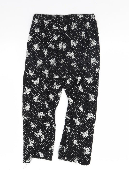Womens UK Size M Preworn Regular Fit  Black Trousers