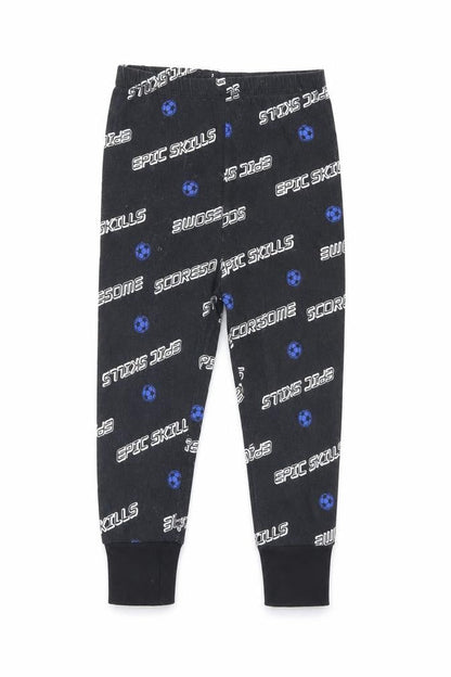 George Boys Black Solid   Pyjama Pants Size 2 Years  - Football