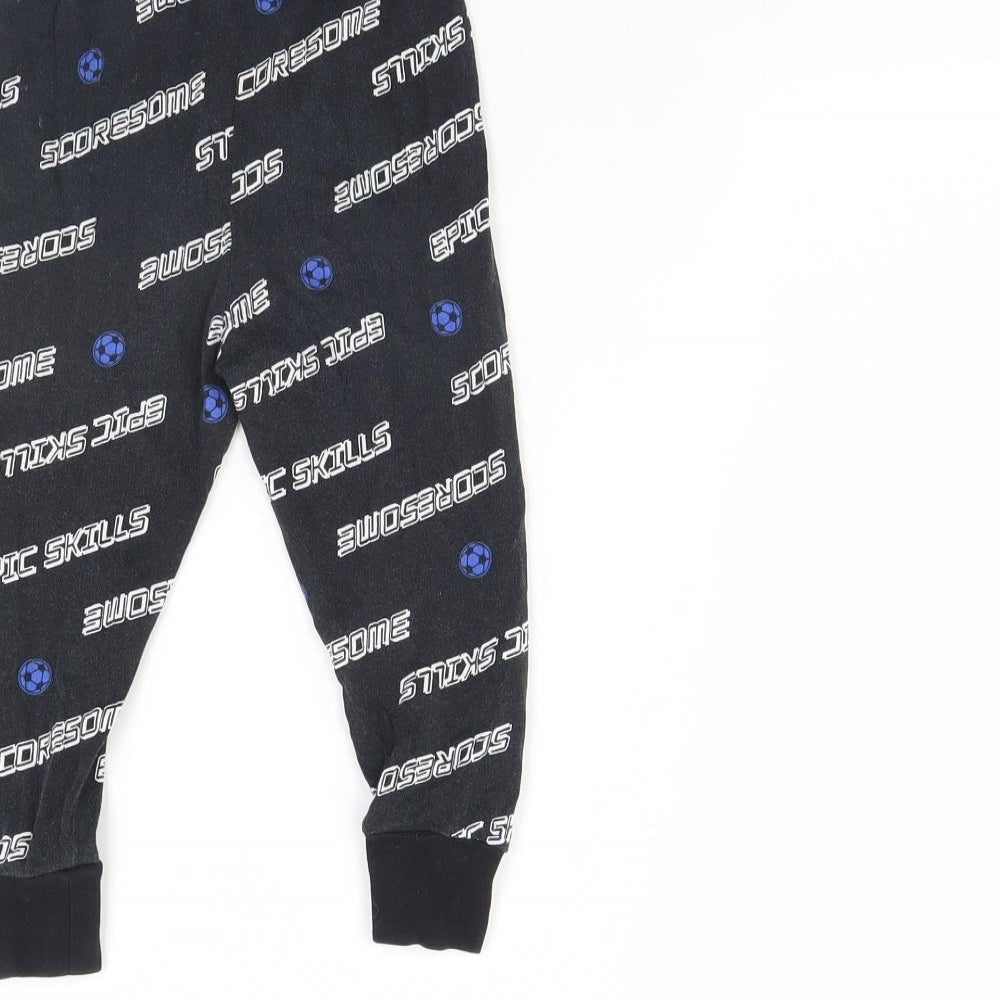 George Boys Black Solid   Pyjama Pants Size 2 Years  - Football