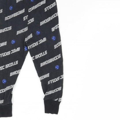 George Boys Black Solid   Pyjama Pants Size 2 Years  - Football