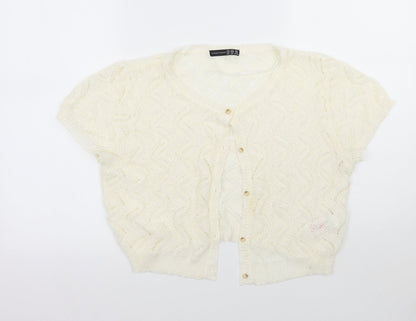 Primark Womens White   Cardigan Jumper Size 14