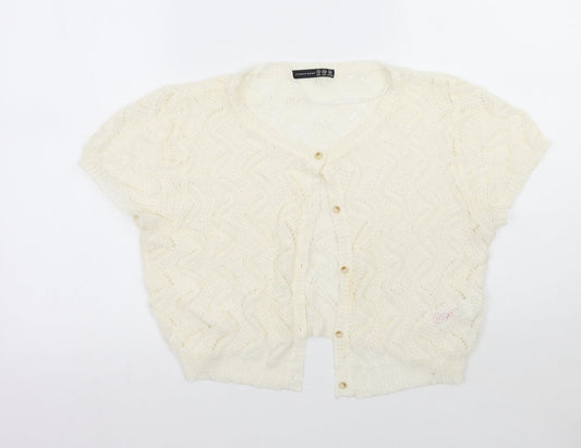 Primark Womens White   Cardigan Jumper Size 14