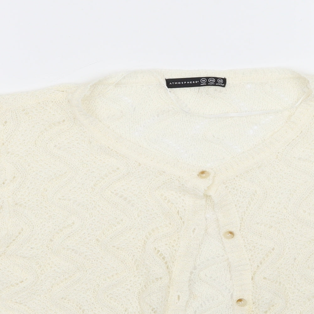 Primark Womens White   Cardigan Jumper Size 14