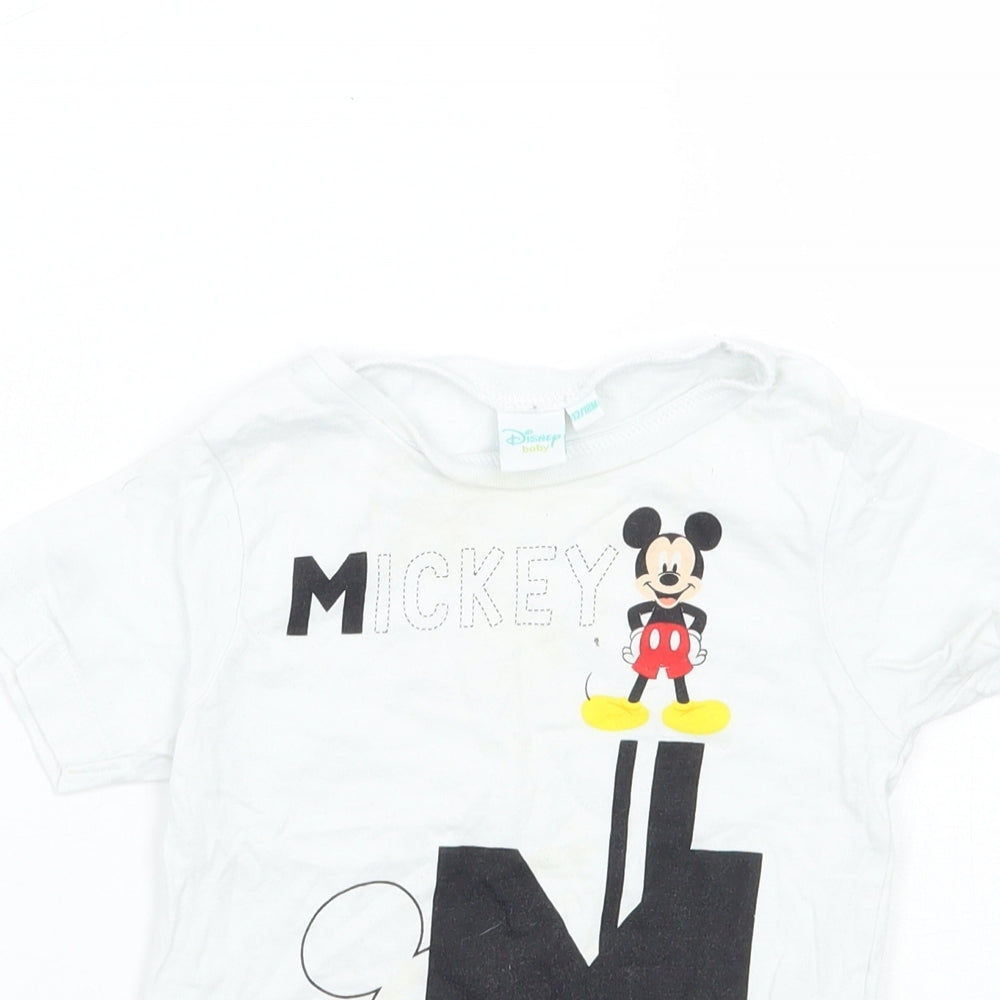 Disney Baby White   Basic T-Shirt Size 12 Months