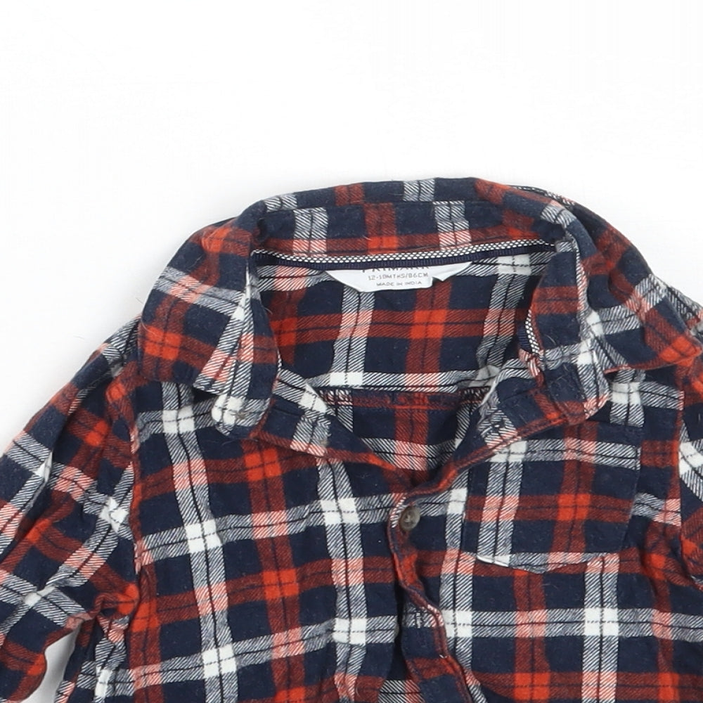Primark Boys Blue Check  Basic Button-Up Size 12 Months