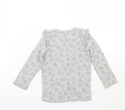 George Girls Grey Geometric  Basic T-Shirt Size 18-24 Months
