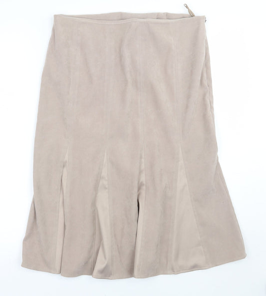 Bonmarché Womens Beige   A-Line Skirt Size 14