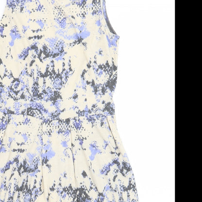 VILA Womens White Floral  A-Line  Size M