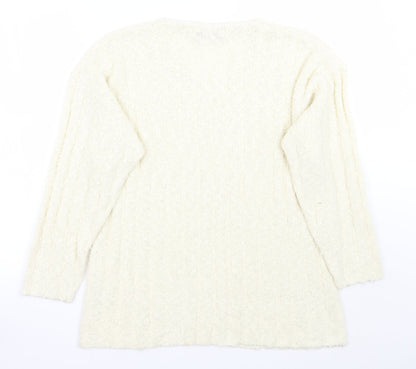 Womens UK Size M Debbie Morgan Ivory Pullover Jumper