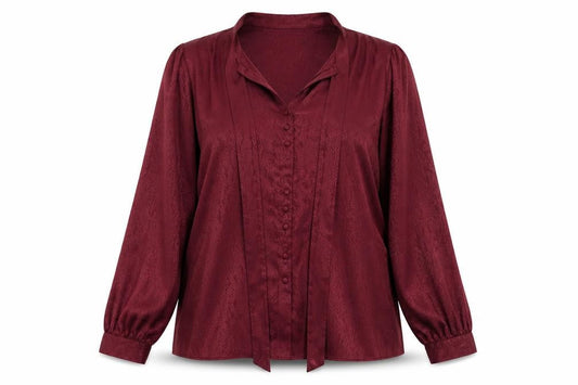 Front view of Soon women’s red animal print basic button-up, size UK 18