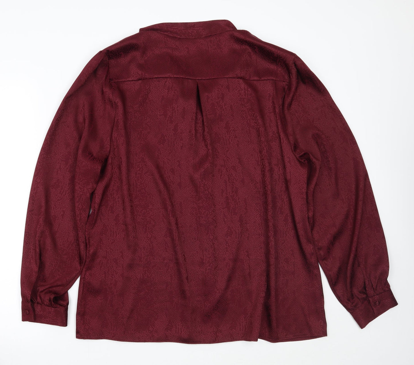 Womens UK Size 18 Soon Red Basic Button-Up