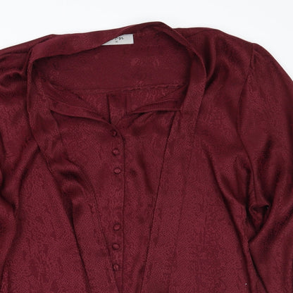 Womens UK Size 18 Soon Red Basic Button-Up