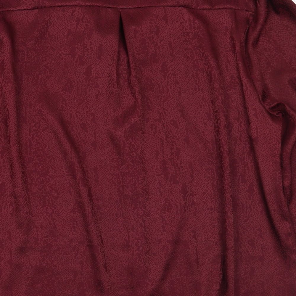 Womens UK Size 18 Soon Red Basic Button-Up