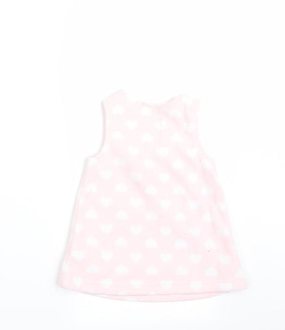 Miniclub Girls Pink   Pinafore/Dungaree Dress  Size 0-3 Months  - Owl Logo & Hearts