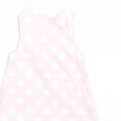 Miniclub Girls Pink   Pinafore/Dungaree Dress  Size 0-3 Months  - Owl Logo & Hearts