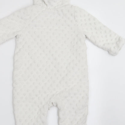 Disney Baby Girls White Polka Dot  Coverall One-Piece Size 6-9 Months  - Winnie The Pooh