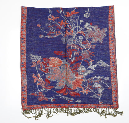 Preworn Womens Blue Floral   Shawl/Wrap   - Shimmer