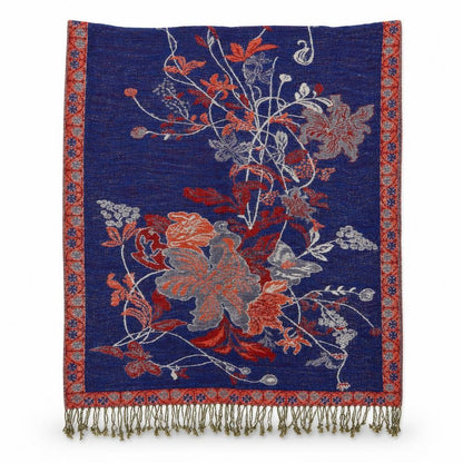 Preworn Womens Blue Floral   Shawl/Wrap   - Shimmer