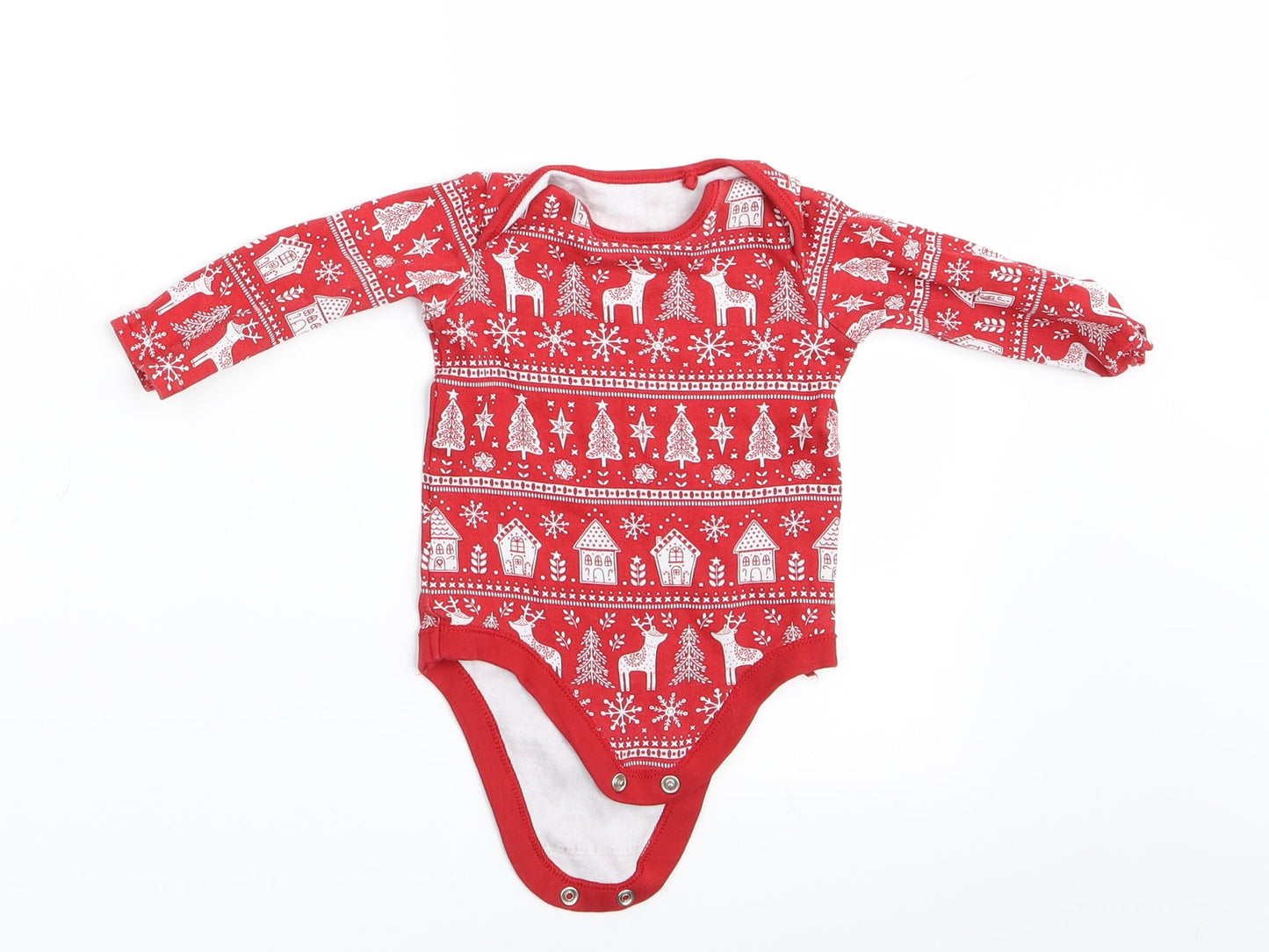 TU Boys Red Animal Print  Romper One-Piece Size 0-3 Months  - Christmas