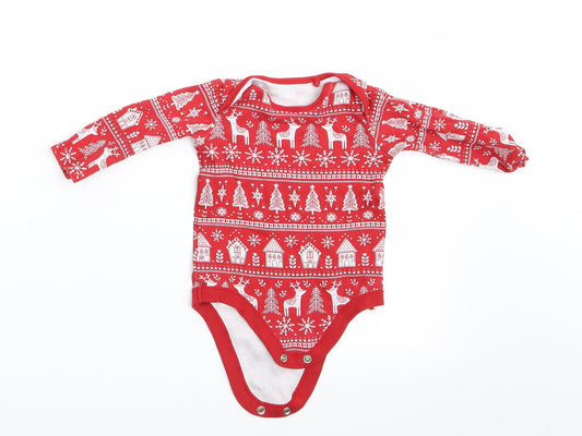 TU Boys Red Animal Print  Romper One-Piece Size 0-3 Months  - Christmas