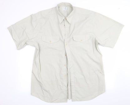 Mens UK Size XL Burton Green  Button-Up Short Sleeve Casual Shirt