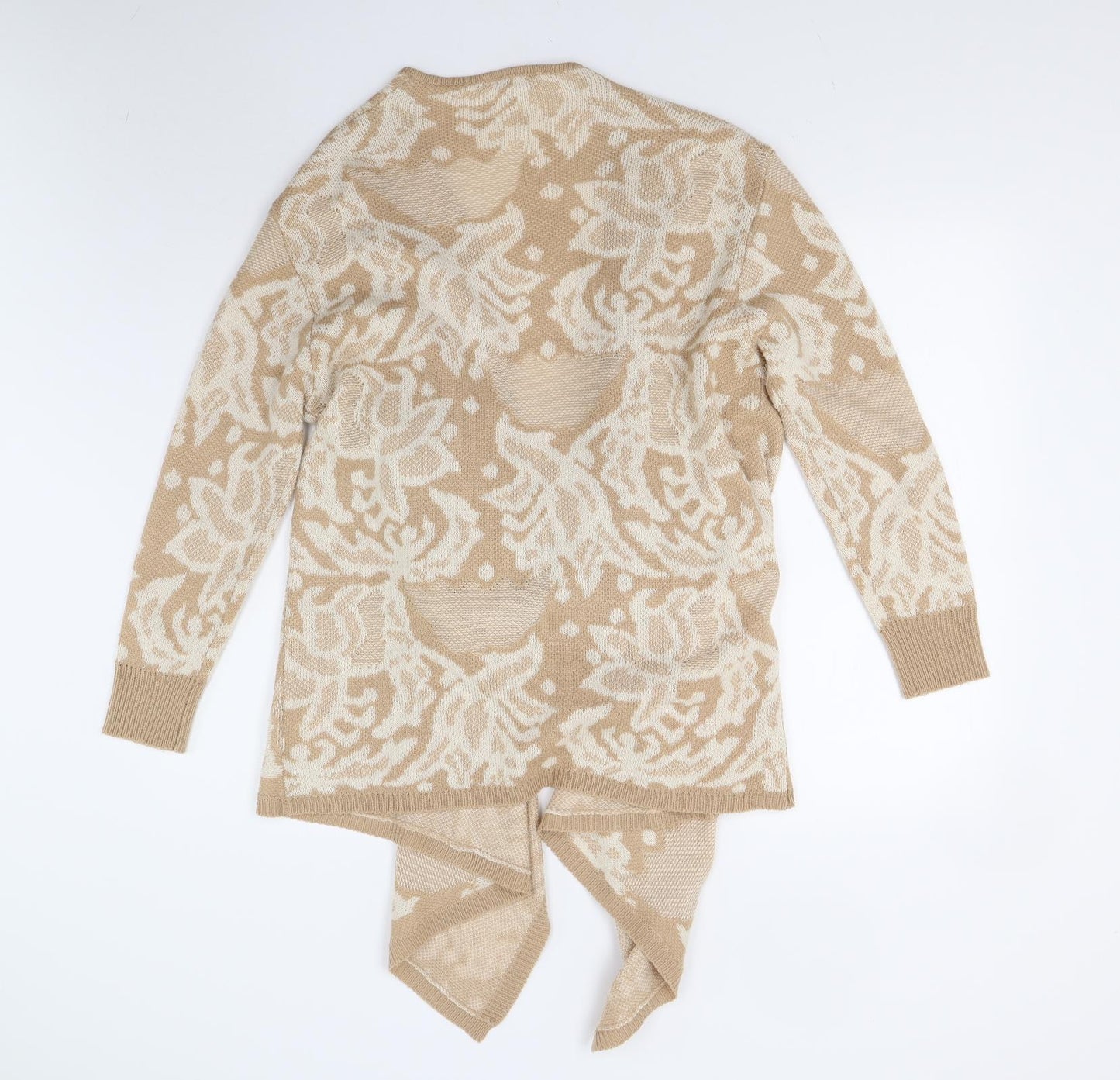 Womens UK Size M Peacocks Beige Cardigan Jumper