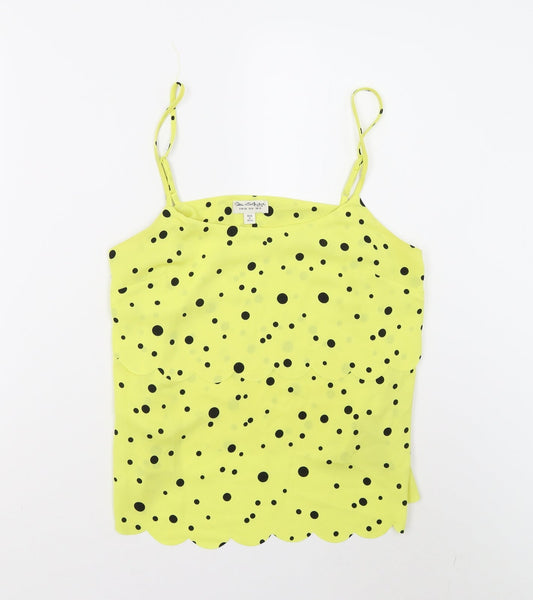 Miss Selfridge Womens Yellow Polka Dot  Camisole Tank Size 10