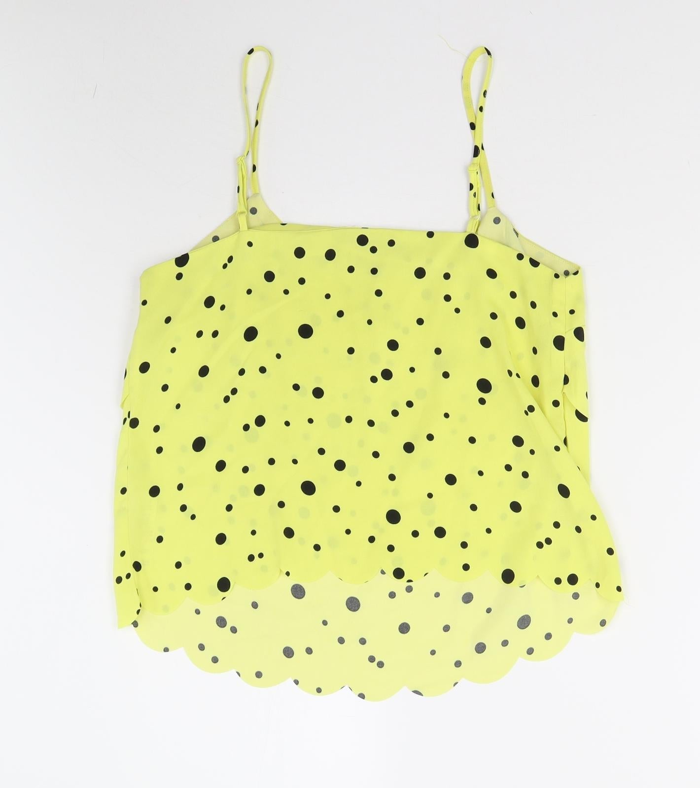 Miss Selfridge Womens Yellow Polka Dot  Camisole Tank Size 10
