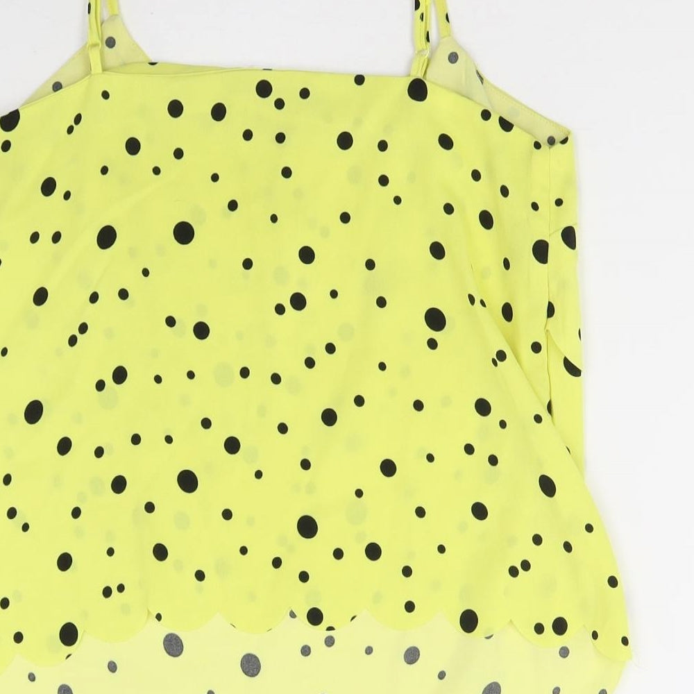 Miss Selfridge Womens Yellow Polka Dot  Camisole Tank Size 10