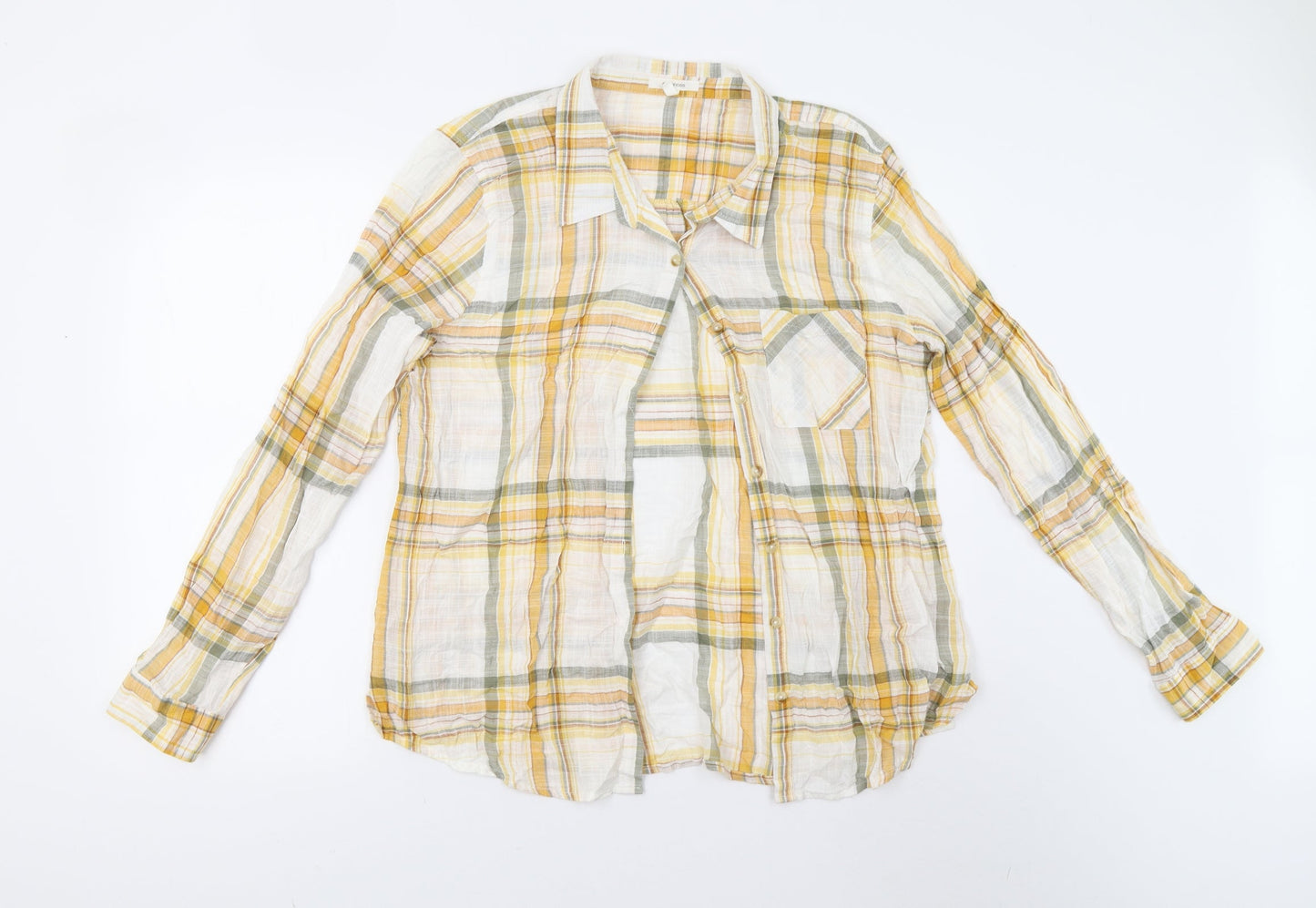 Mens UK Size XL Maurices Yellow  Button-Up Long Sleeve Casual Shirt