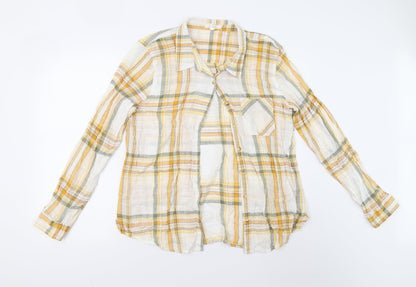 Mens UK Size XL Maurices Yellow  Button-Up Long Sleeve Casual Shirt