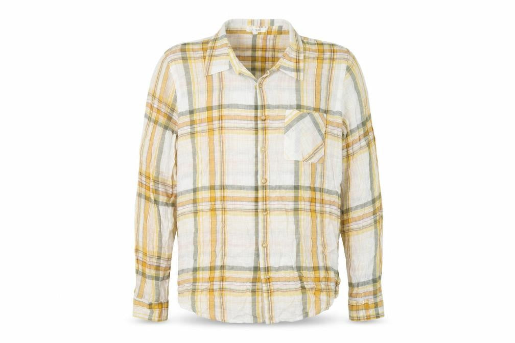 Mens UK Size XL Maurices Yellow  Button-Up Long Sleeve Casual Shirt
