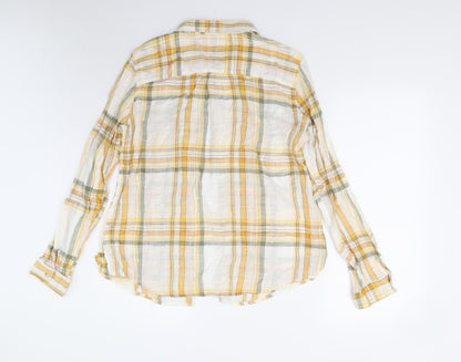 Mens UK Size XL Maurices Yellow  Button-Up Long Sleeve Casual Shirt