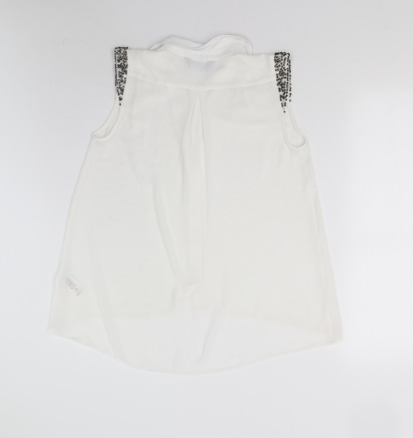 Womens UK Size 8 Dorothy Perkins White Basic Button-Up