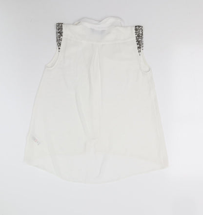 Womens UK Size 8 Dorothy Perkins White Basic Button-Up
