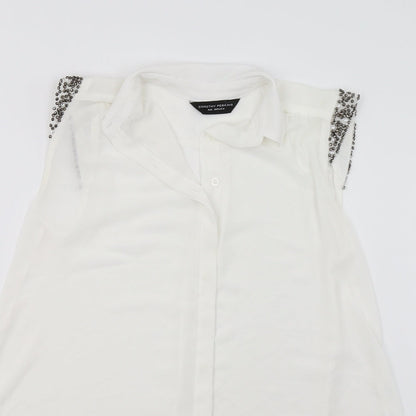 Womens UK Size 8 Dorothy Perkins White Basic Button-Up
