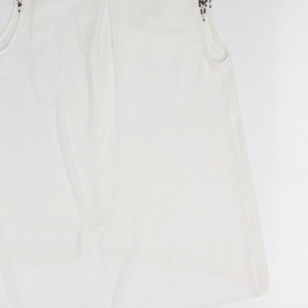 Womens UK Size 8 Dorothy Perkins White Basic Button-Up