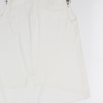 Womens UK Size 8 Dorothy Perkins White Basic Button-Up