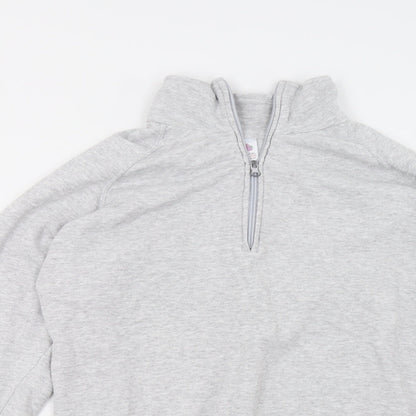 Fruit of the Loom Womens Grey   Henley Sweatshirt Size S