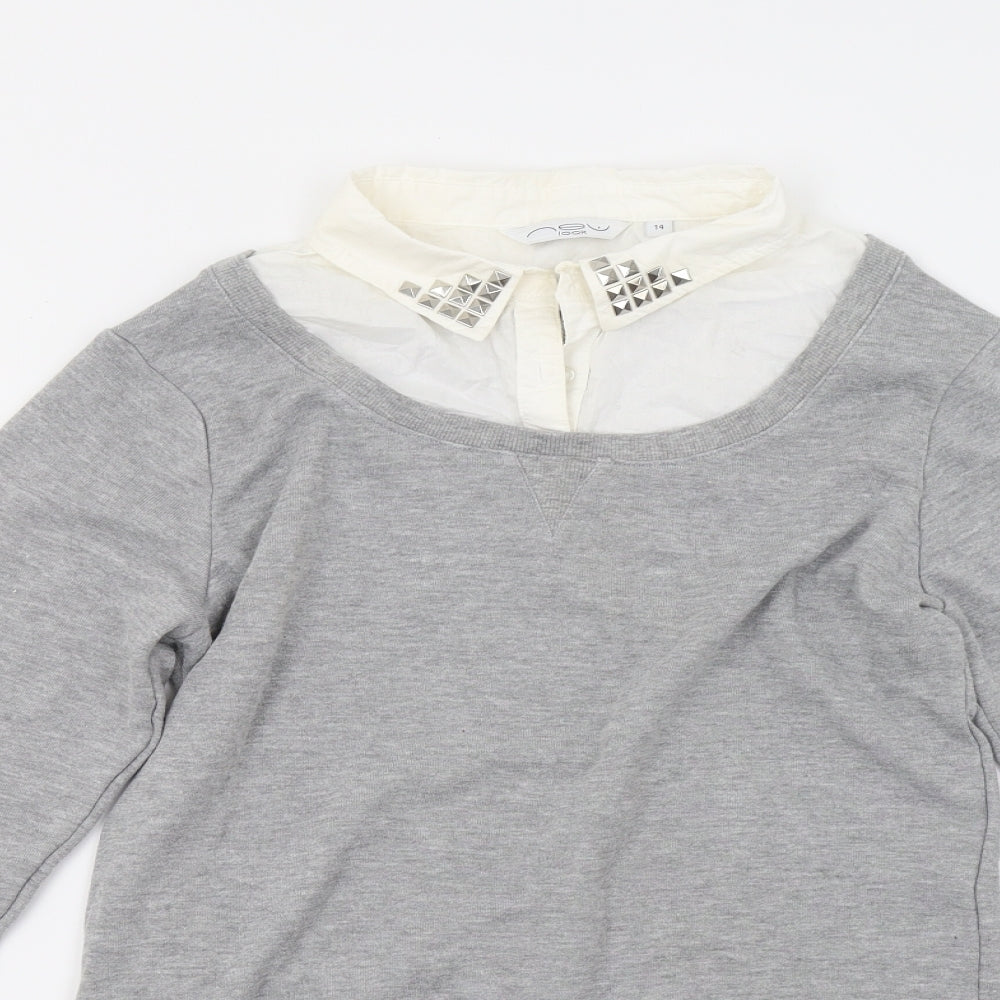 Womens UK Size 14 New Look Grey Pullover Jumper